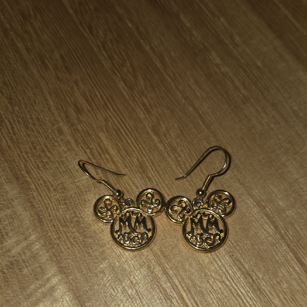 Gold Disney Mickey Mouse/ Minnie Mouse  Earrings